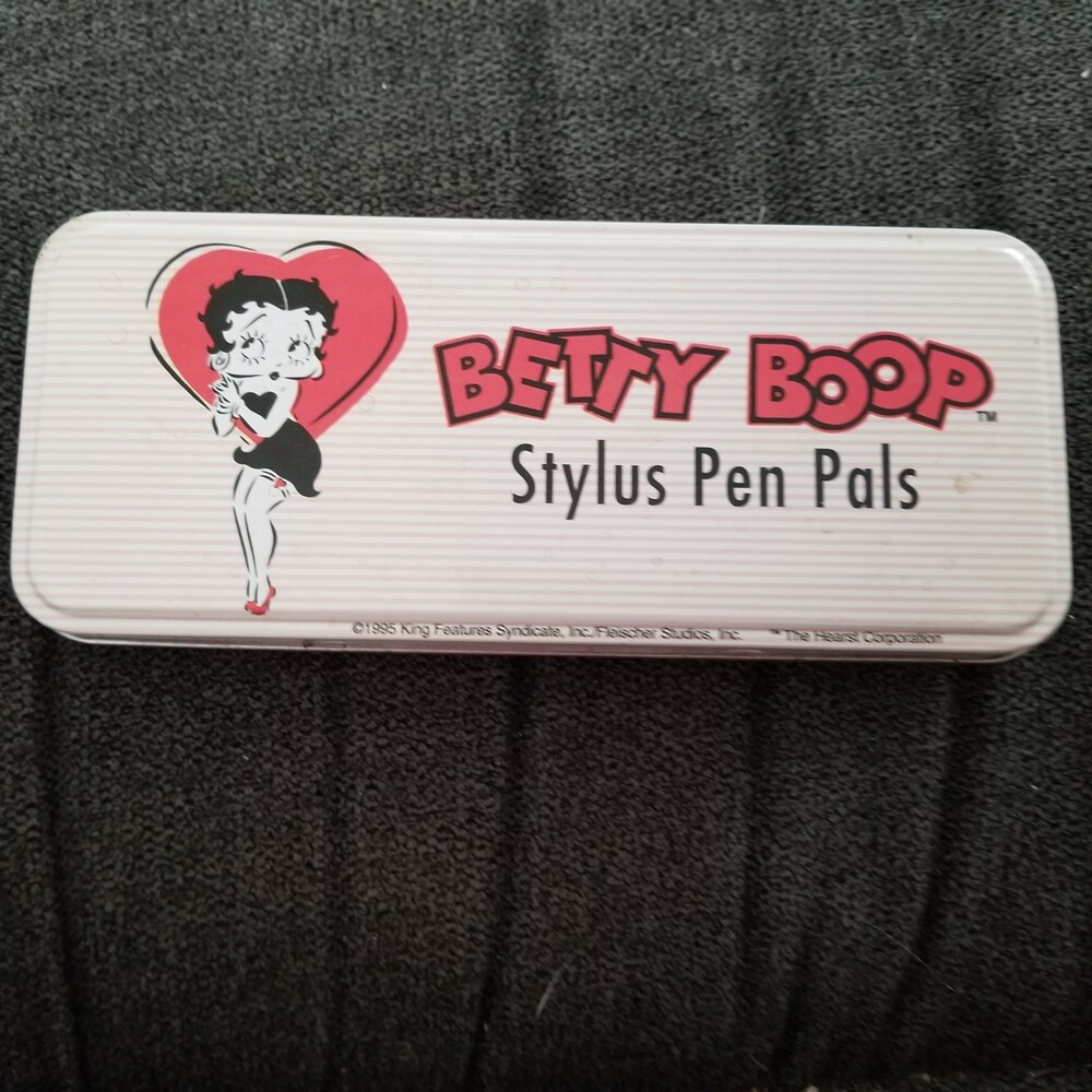 VTG Betty Boop Stylus Pen Pals Red & Gold In Tin 1995